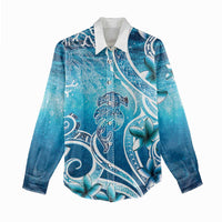 Polynesia World Ocean Day Women Casual Shirt Ocean Style