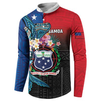 Samoa Button Sweatshirt Humpback Whale Siapo Pattern