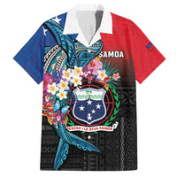 Samoa Family Matching Off The Shoulder Long Sleeve Dress and Hawaiian Shirt Humpback Whale Siapo Pattern