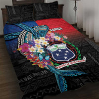 Samoa Quilt Bed Set Humpback Whale Siapo Pattern