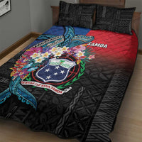 Samoa Quilt Bed Set Humpback Whale Siapo Pattern
