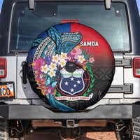 Samoa Spare Tire Cover Humpback Whale Siapo Pattern LT05 Blue - Polynesian Pride