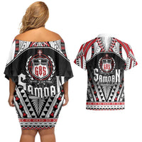 Samoa Independence Day Couples Matching Off Shoulder Short Dress and Hawaiian Shirt Proud To Be Samoan