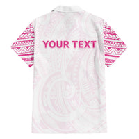 Personalised New Zealand Aotearoa Family Matching Off Shoulder Maxi Dress and Hawaiian Shirt Nurse Tribal Pink Version LT05 - Polynesian Pride