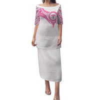 Personalised New Zealand Aotearoa Family Matching Puletasi and Hawaiian Shirt Nurse Tribal Pink Version LT05 Mom's Dress Pink - Polynesian Pride