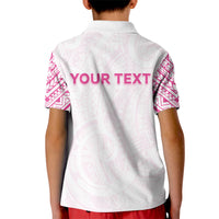 Personalised New Zealand Aotearoa Kid Polo Shirt Nurse Tribal Pink Version