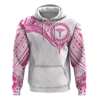 Personalised New Zealand Aotearoa Zip Hoodie Nurse Tribal Pink Version LT05 Pullover Hoodie Pink - Polynesian Pride