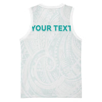 Personalised New Zealand Aotearoa Basketball Jersey Nurse Tribal Teal Version