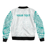 Personalised New Zealand Aotearoa Bomber Jacket Nurse Tribal Teal Version