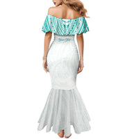 Personalised New Zealand Aotearoa Family Matching Mermaid Dress and Hawaiian Shirt Nurse Tribal Teal Version LT05 - Polynesian Pride