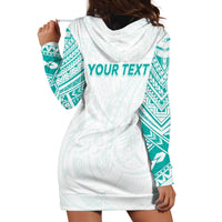 Personalised New Zealand Aotearoa Hoodie Dress Nurse Tribal Teal Version LT05 - Polynesian Pride