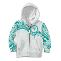 Personalised New Zealand Aotearoa Kid Hoodie Nurse Tribal Teal Version LT05 Zip Hoodie Teal - Polynesian Pride