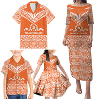 Personalised Tonga Tailulu College Family Matching Puletasi and Hawaiian Shirt Tongan Kupesi Pattern LT05 - Polynesian Pride