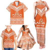 Personalised Tonga Tailulu College Family Matching Tank Maxi Dress and Hawaiian Shirt Tongan Kupesi Pattern LT05 - Polynesian Pride