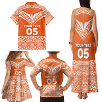 Personalised Tonga Tailulu College Family Matching Tank Maxi Dress and Hawaiian Shirt Tongan Kupesi Pattern LT05 - Polynesian Pride