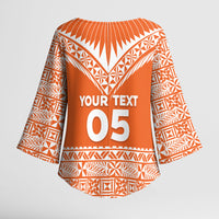 Personalised Tonga Tailulu College Kimono Sleeve Blouse Tongan Kupesi Pattern LT05 - Polynesian Pride