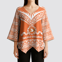 Personalised Tonga Tailulu College Kimono Sleeve Blouse Tongan Kupesi Pattern LT05 - Polynesian Pride