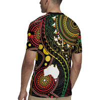 Vanuatu And Australia Aboriginal Rugby Jersey Iguana And Kangaroo Together