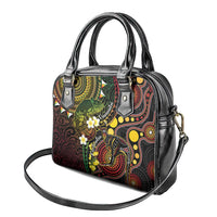 Vanuatu And Australia Aboriginal Shoulder Handbag Iguana And Kangaroo Together