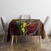 Vanuatu And Australia Aboriginal Tablecloth Iguana And Kangaroo Together