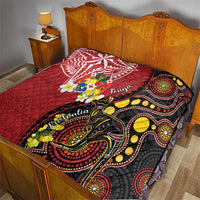 Tonga Ngatu And Australia Aboriginal Quilt Tongan Dove And Kangaroo Together