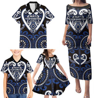 Custom Aotearoa Ngati Tuwharetoa Family Matching Puletasi and Hawaiian Shirt Maori Tribal Pattern