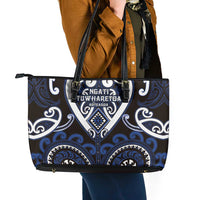 Aotearoa Ngati Tuwharetoa Leather Tote Bag Maori Tribal Pattern LT05 - Polynesian Pride