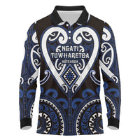 Custom Aotearoa Ngati Tuwharetoa Long Sleeve Polo Shirt Maori Tribal Pattern
