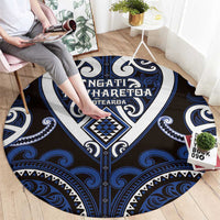 Aotearoa Ngati Tuwharetoa Round Carpet Maori Tribal Pattern