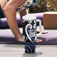 Custom Aotearoa Ngati Tuwharetoa Tumbler With Handle Maori Tribal Pattern