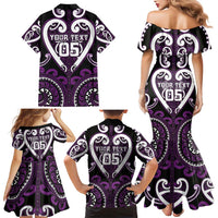 Custom Aotearoa Rangitane Family Matching Mermaid Dress and Hawaiian Shirt Maori Tribal Pattern
