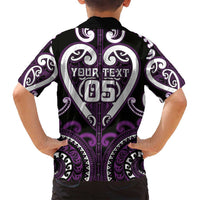 Custom Aotearoa Rangitane Family Matching Off Shoulder Short Dress and Hawaiian Shirt Maori Tribal Pattern