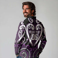 Custom Aotearoa Rangitane Long Sleeve Polo Shirt Maori Tribal Pattern