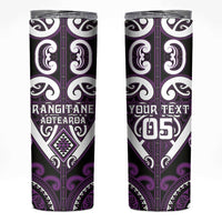 Custom Aotearoa Rangitane Skinny Tumbler Maori Tribal Pattern LT05 Purple - Polynesian Pride