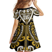 Custom Aotearoa Taranaki Family Matching Short Sleeve Bodycon Dress and Hawaiian Shirt Maori Tribal Pattern