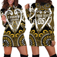 Custom Aotearoa Taranaki Hoodie Dress Maori Tribal Pattern