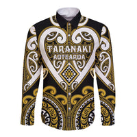 Custom Aotearoa Taranaki Long Sleeve Button Shirt Maori Tribal Pattern