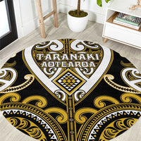 Aotearoa Taranaki Round Carpet Maori Tribal Pattern