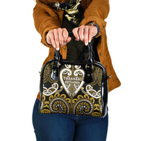 Aotearoa Taranaki Shoulder Handbag Maori Tribal Pattern LT05 One Size Yellow - Polynesian Pride