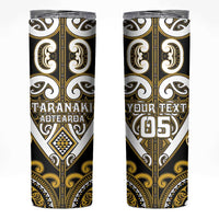 Custom Aotearoa Taranaki Skinny Tumbler Maori Tribal Pattern LT05 Yellow - Polynesian Pride