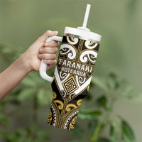 Custom Aotearoa Taranaki Tumbler With Handle Maori Tribal Pattern LT05 - Polynesian Pride