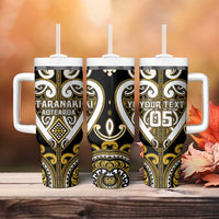 Custom Aotearoa Taranaki Tumbler With Handle Maori Tribal Pattern LT05 - Polynesian Pride