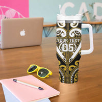 Custom Aotearoa Taranaki Tumbler With Handle Maori Tribal Pattern LT05 - Polynesian Pride