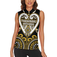 Custom Aotearoa Taranaki Women Sleeveless Polo Shirt Maori Tribal Pattern