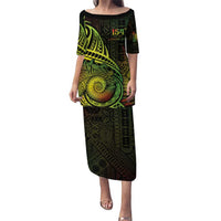 Personalised Fiji Lovoni Day Puletasi 154th Years LT05 Long Dress Reggae - Polynesian Pride