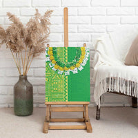 Fiji Lovoni Canvas Wall Art Fijian Tapa Salusalu Green Glitter