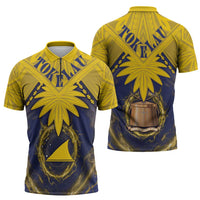 Tokelau Tokehega Day Zipper Polo Shirt National Badge Special Style - Polynesian Pride
