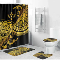 Kosrae Liberation Day Bathroom Set Polynesian Floral Tattoo - Polynesian Pride