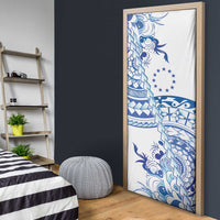 Pohnpei Liberation Day Door Cover Polynesian Floral Tattoo - Polynesian Pride