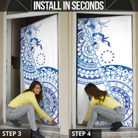 Pohnpei Liberation Day Door Cover Polynesian Floral Tattoo - Polynesian Pride